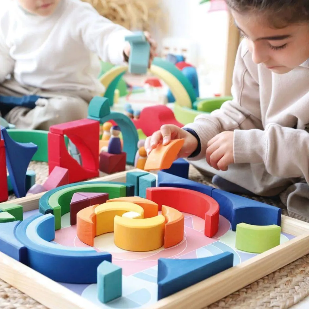 Arcs in Squares Wooden Building Block Set