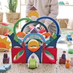 Arcs in Squares Wooden Building Block Set