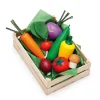 Assorted Wooden Vegetables in Crate