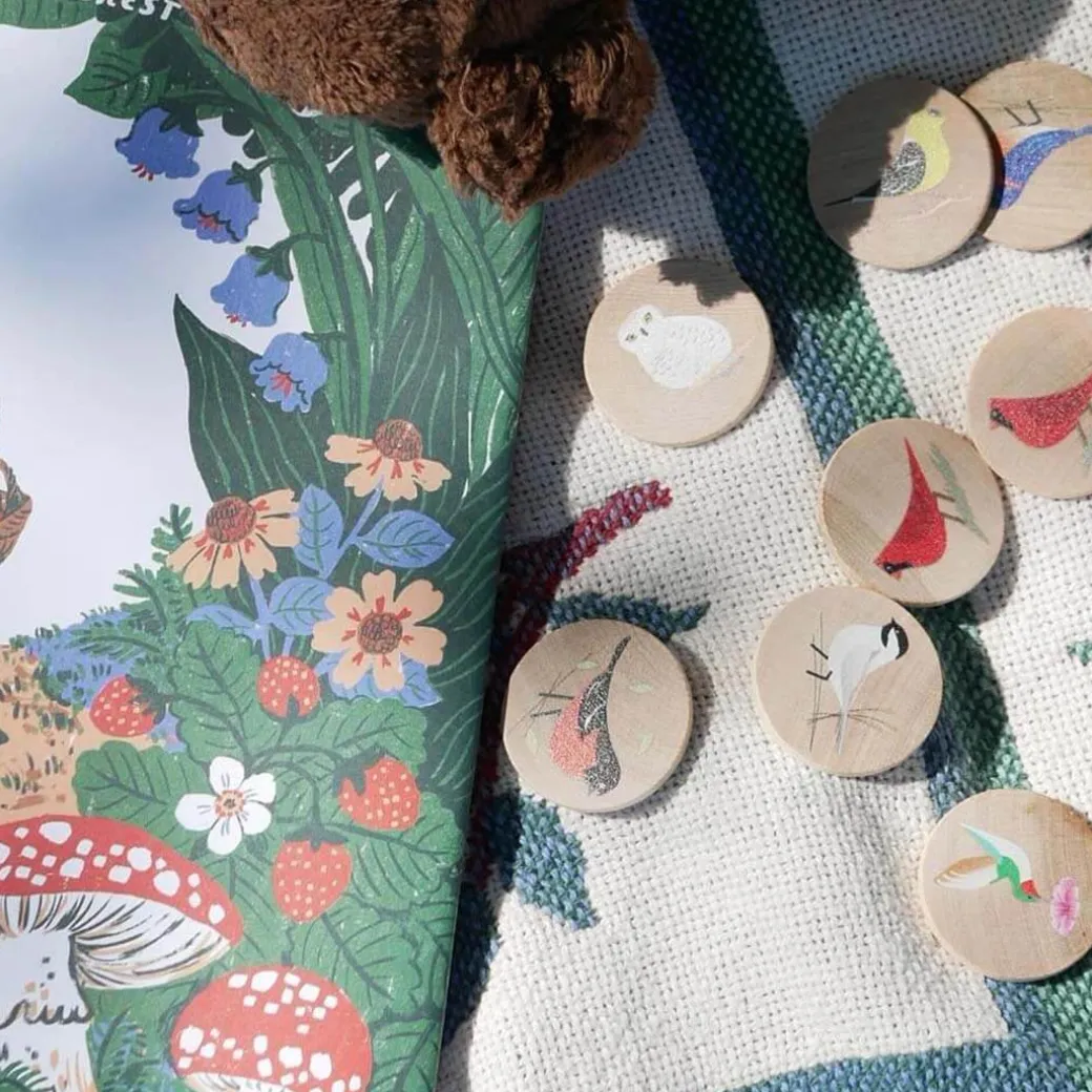 Backyard Birds Wooden Memory Game