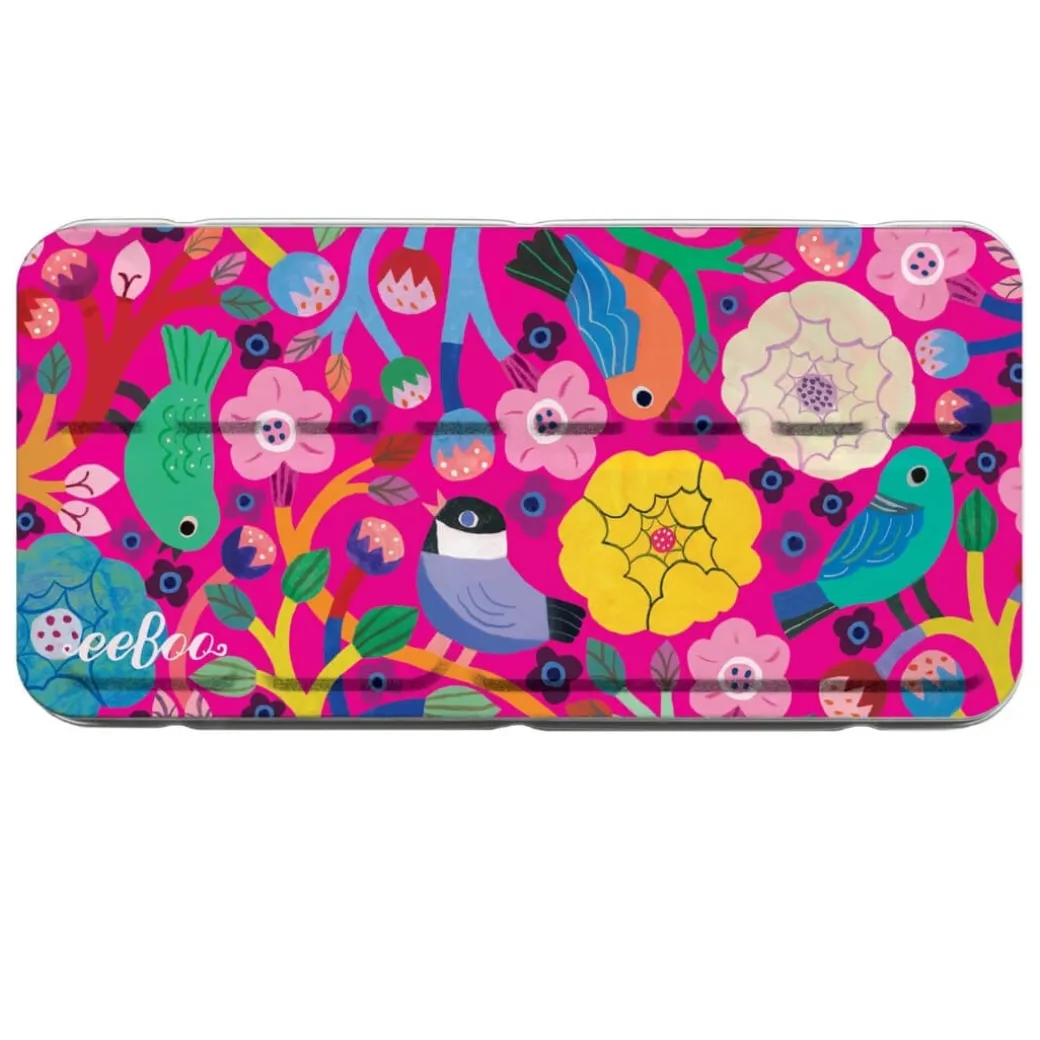 Birds in Fuchsia Watercolor Paint Tin Set
