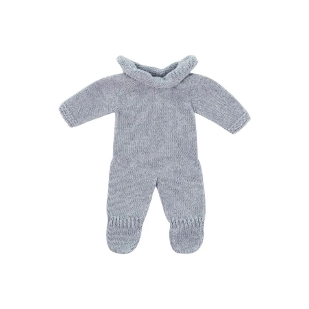 Blue-Gray Knit Doll Pajamas - 12''