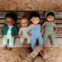 Blue Knit Doll Pajamas - 15"
