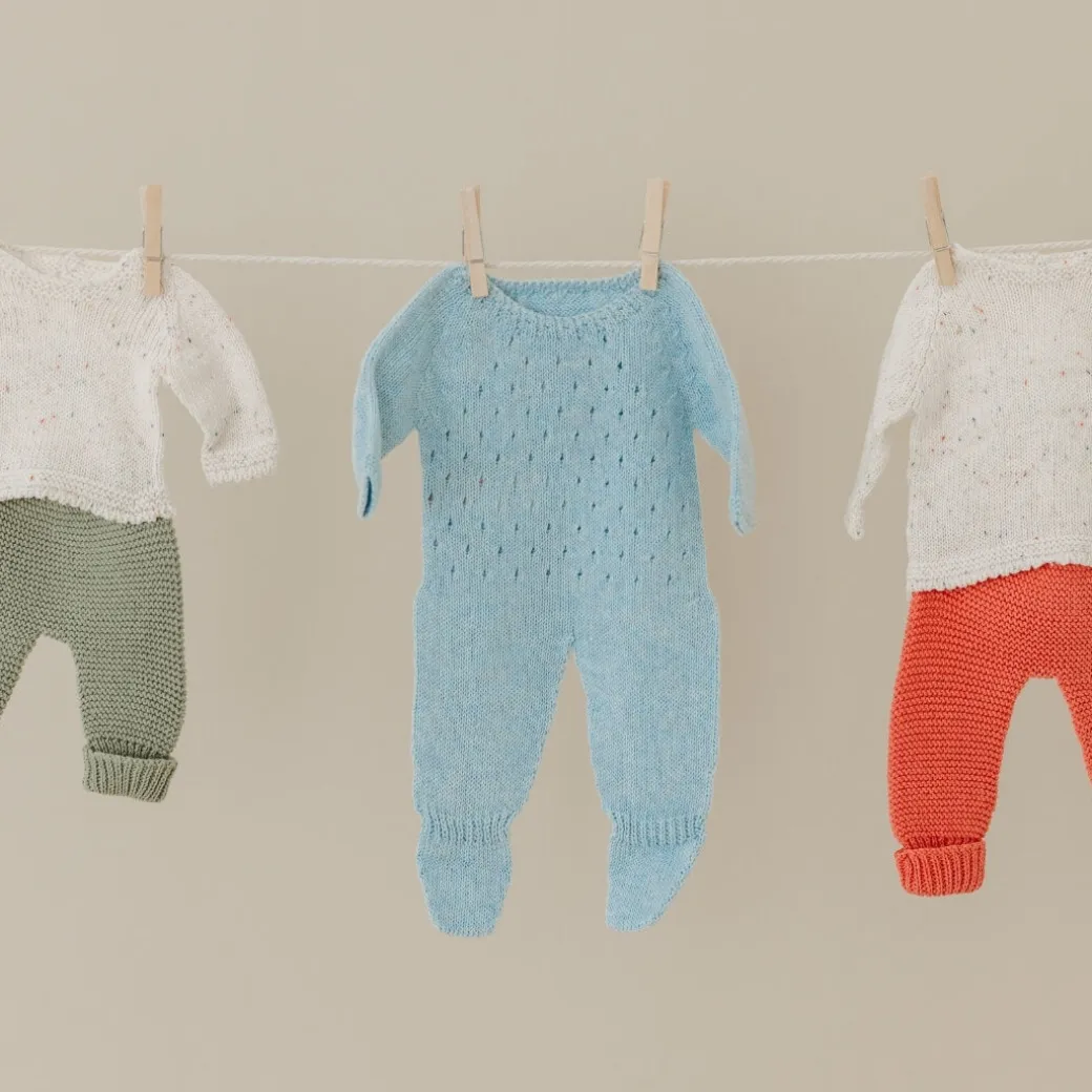 Blue Knit Doll Pajamas - 15"