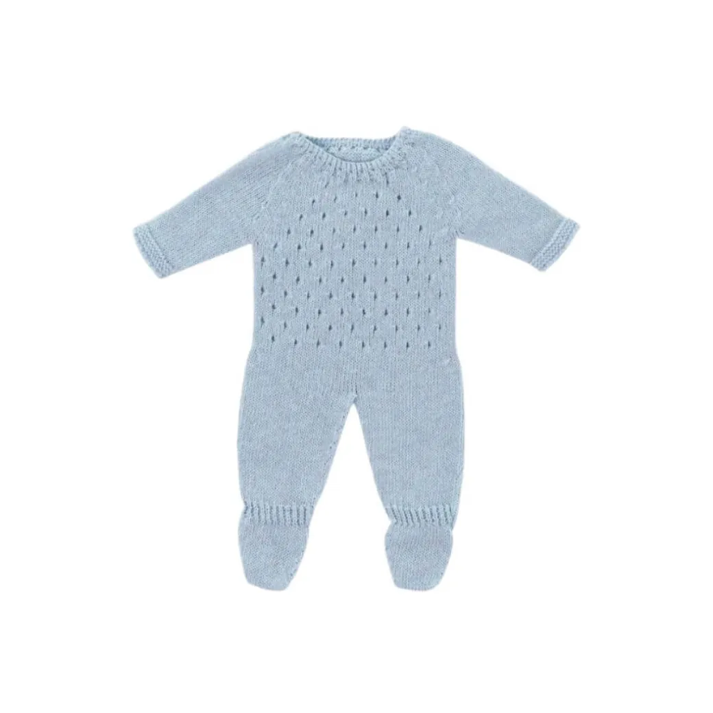 Blue Knit Doll Pajamas - 15"