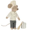 Chef Mouse with Soup Pot and Spoon