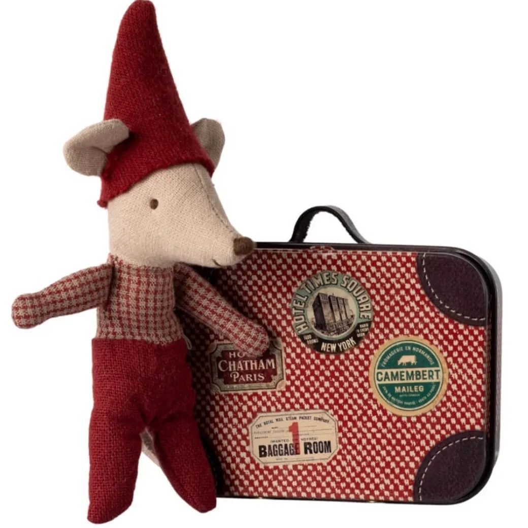 Christmas Baby Mouse with Suitcase