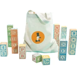 Classic Alphabet Blocks With Canvas Bag