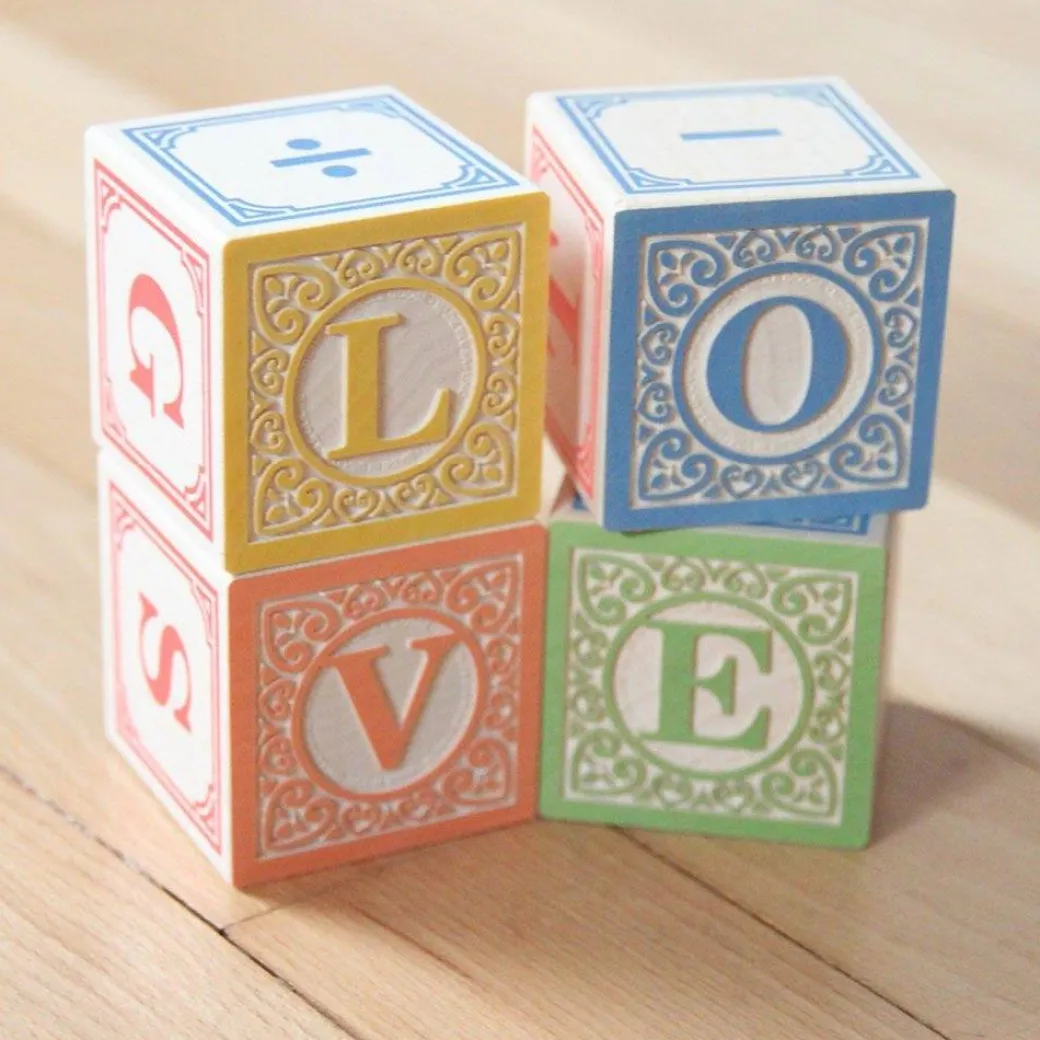 Classic Wooden Alphabet Blocks with Wagon