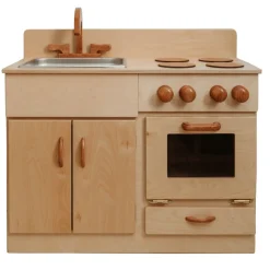 Classic Wooden Kitchen and Refrigerator Bundle