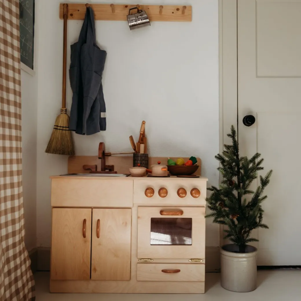 Classic Wooden Kitchen and Refrigerator Bundle