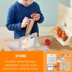 Creative Play 3 in 1 – Play Kitchen, Store & Workshop