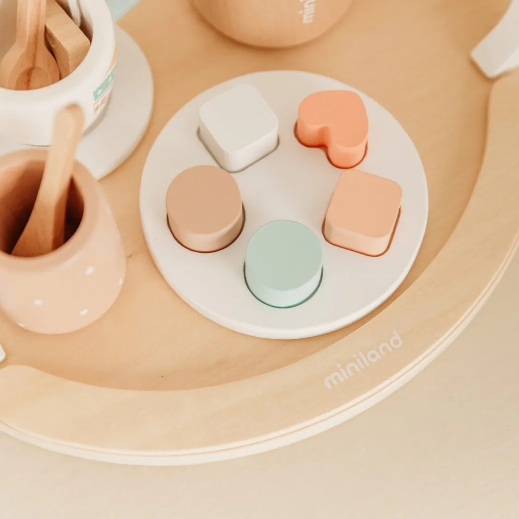 Doll-Sized Wooden Tea Set