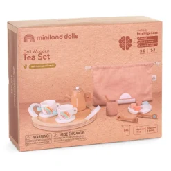 Doll-Sized Wooden Tea Set