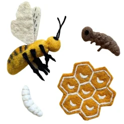Felted Honey Bee Life Stages Set with Playmat