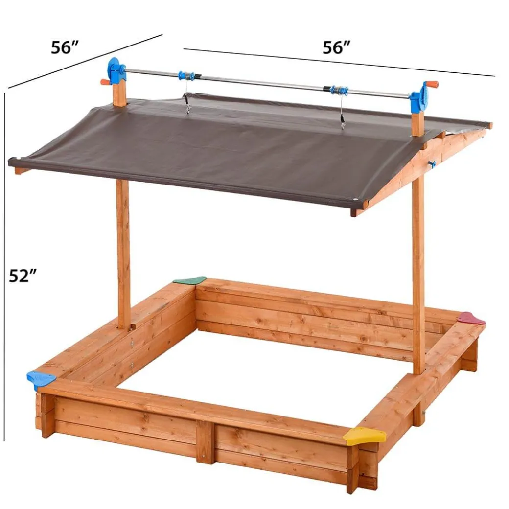 Kids Wooden Sandbox with Cover