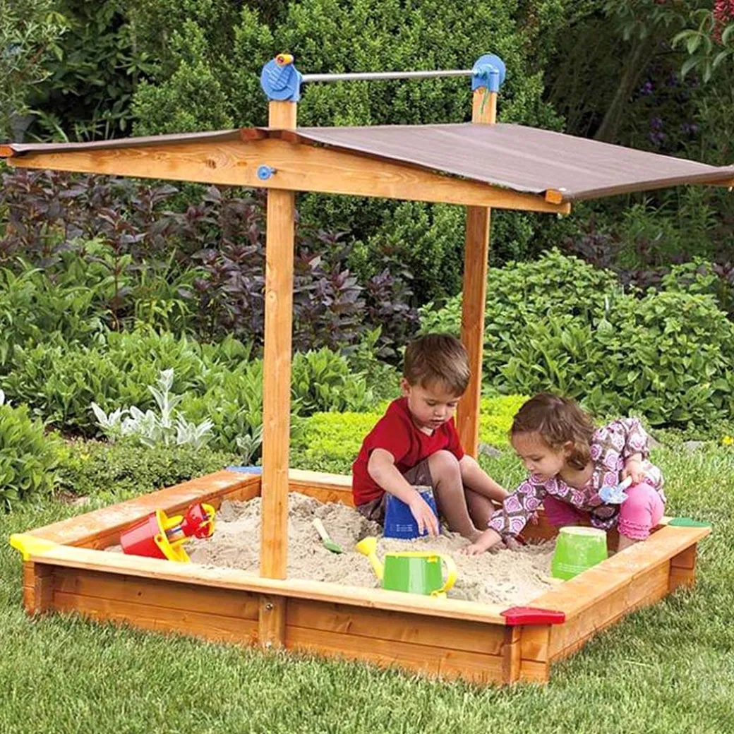 Kids Wooden Sandbox with Cover