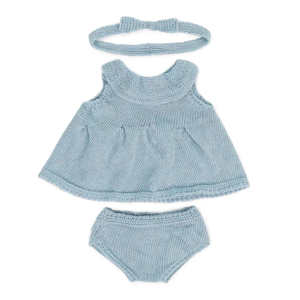 Knit Doll Outfit - 15" Dress & Headband
