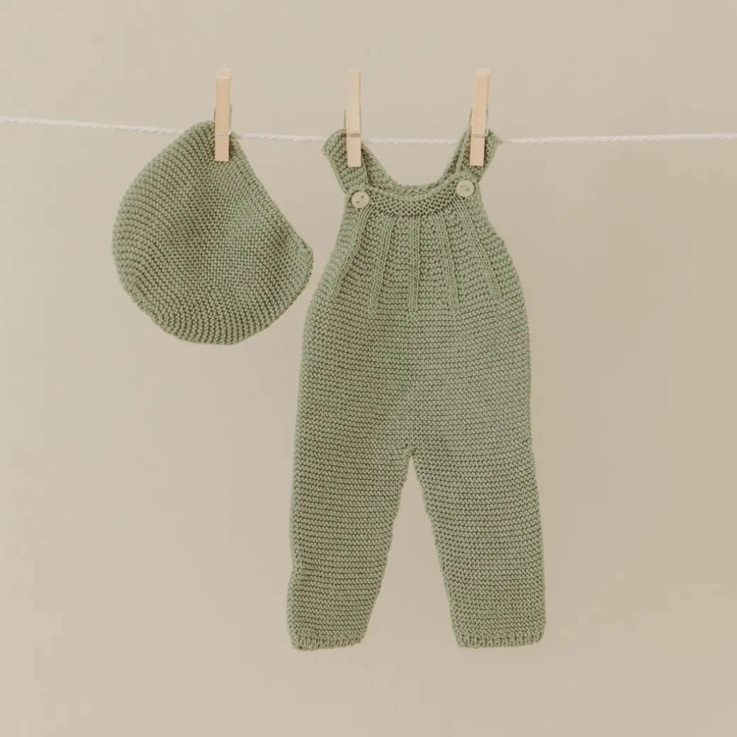 Knit Doll Overall & Beanie Hat Set - 15"