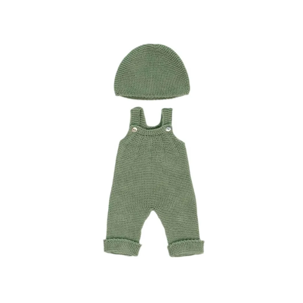 Knit Doll Overall & Beanie Hat Set - 15"
