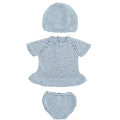 Knitted Doll Outfit - 15'' Dress & Hat