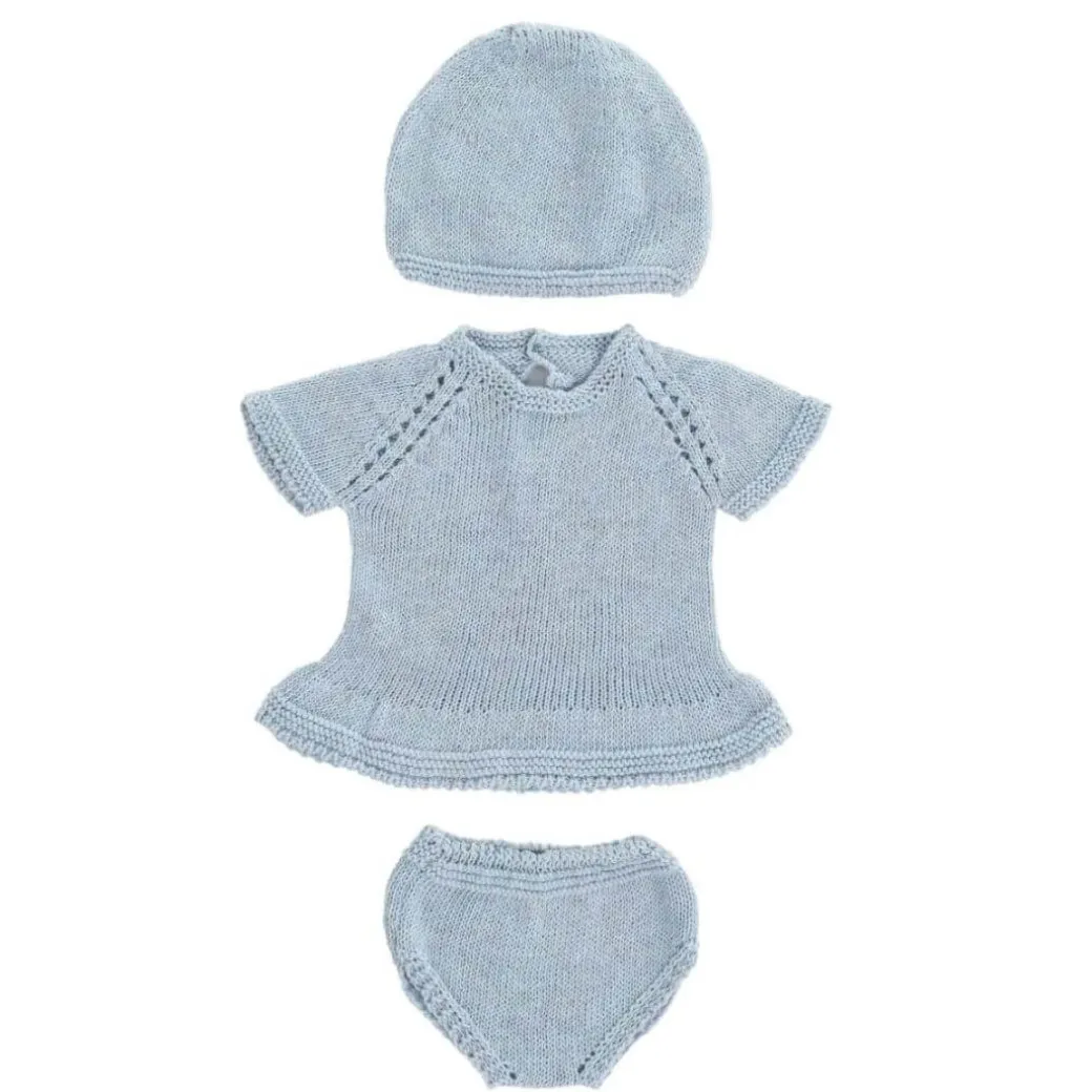 Knitted Doll Outfit - 15'' Dress & Hat