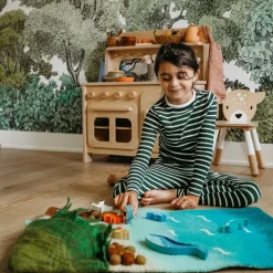 Large Felted Ocean and Shoreline Play Mat