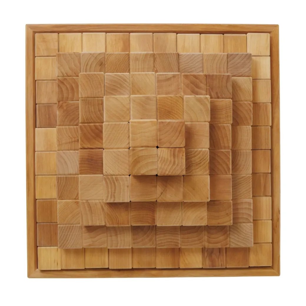 Large Natural Wooden Stepped Pyramid