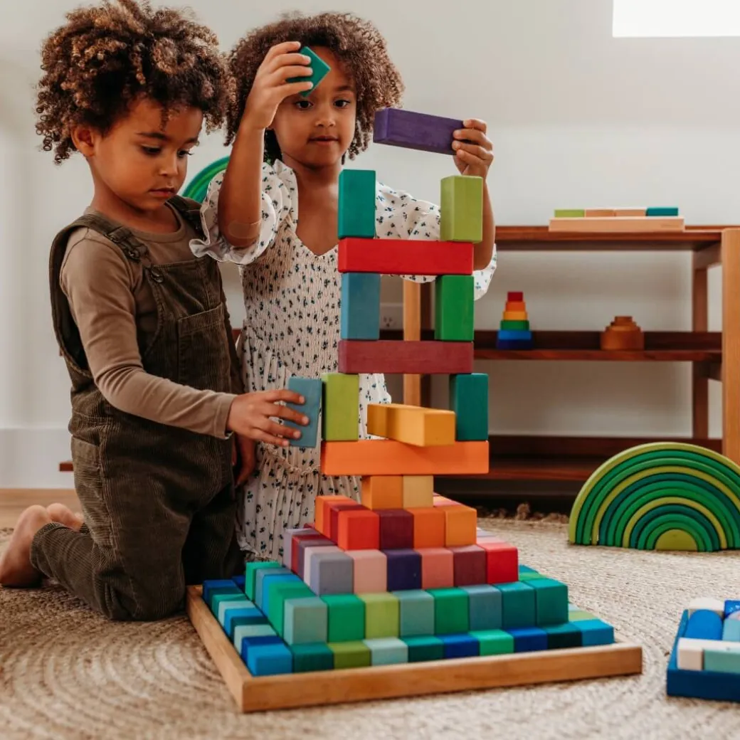 Large Stepped Pyramid Wooden Math Blocks