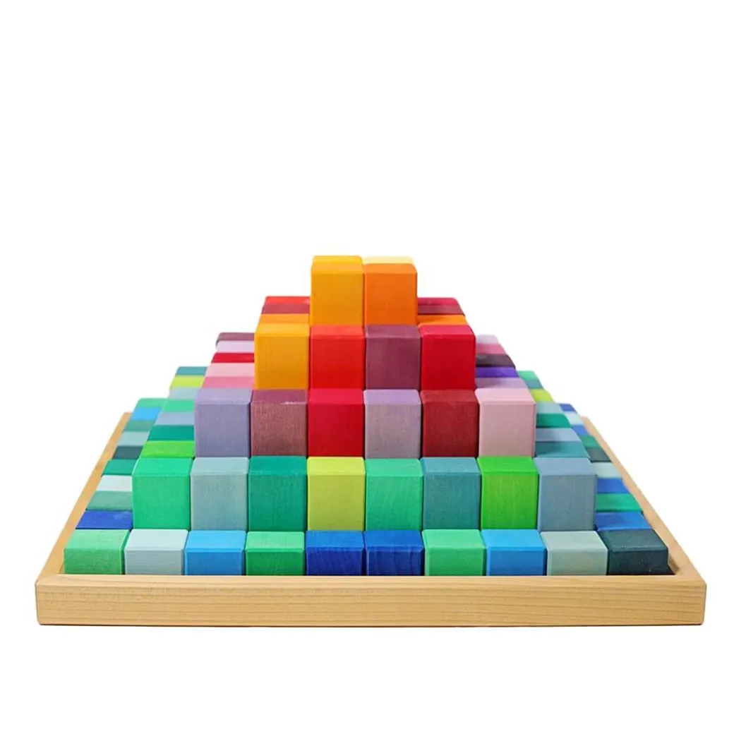 Large Stepped Pyramid Wooden Math Blocks