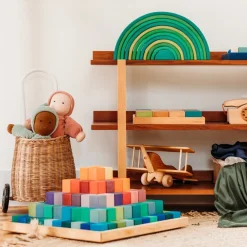 Large Stepped Pyramid Wooden Math Blocks