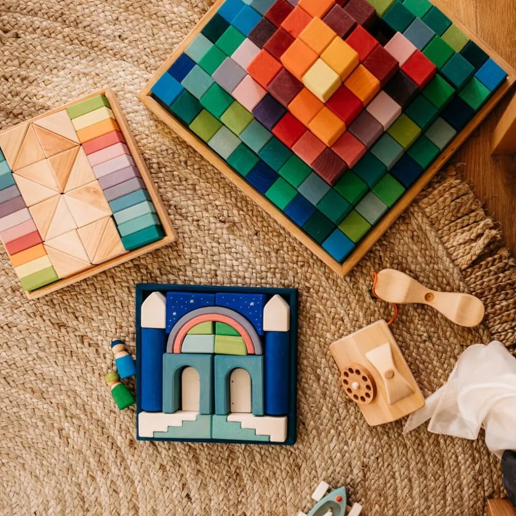 Large Stepped Pyramid Wooden Math Blocks