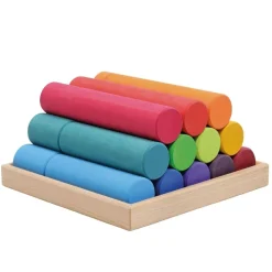 Large Wooden Building Rollers - Assorted Colors