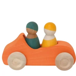 Large Wooden Convertible Car - Orange