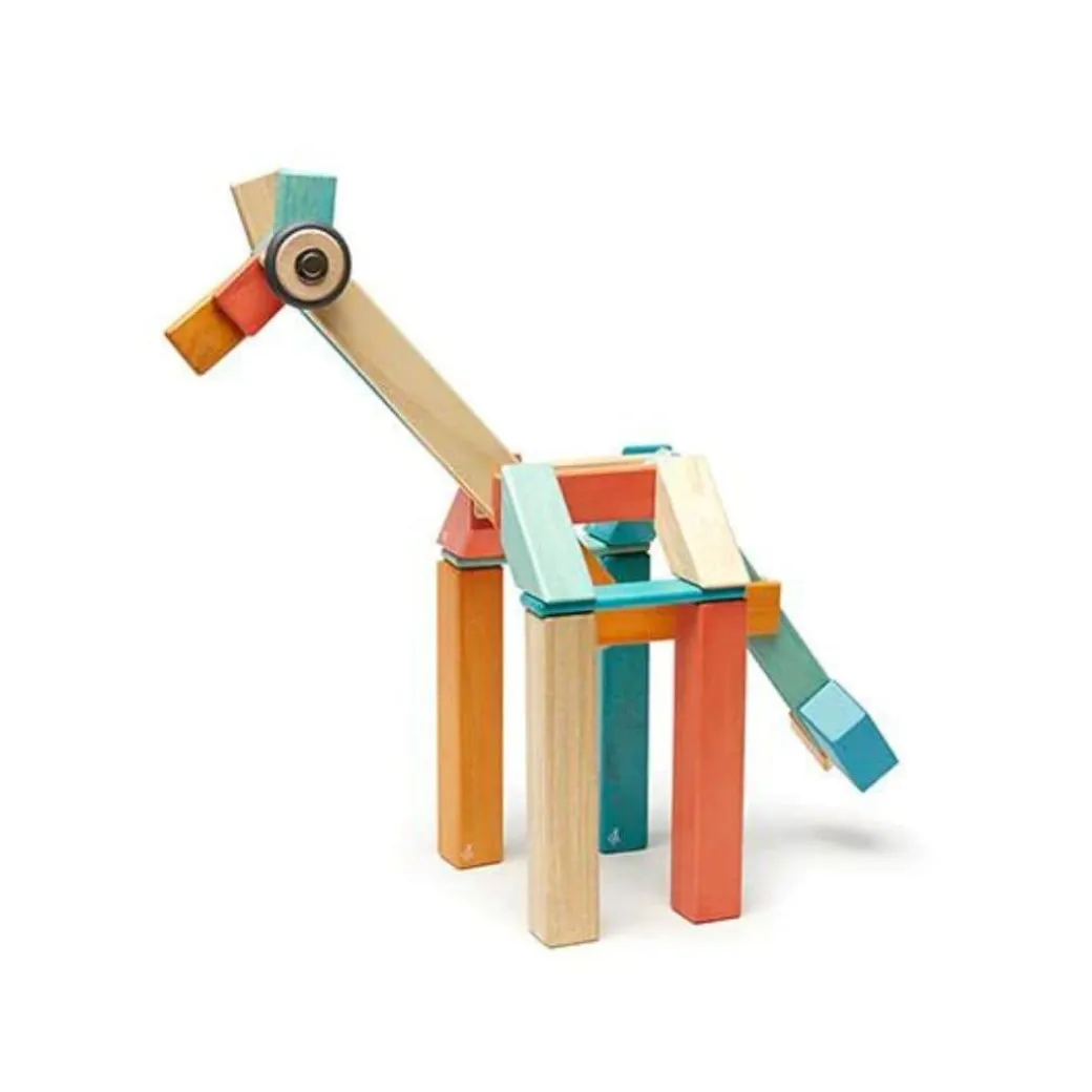 Magnetic Wooden Blocks - 42 Piece Set Sunset