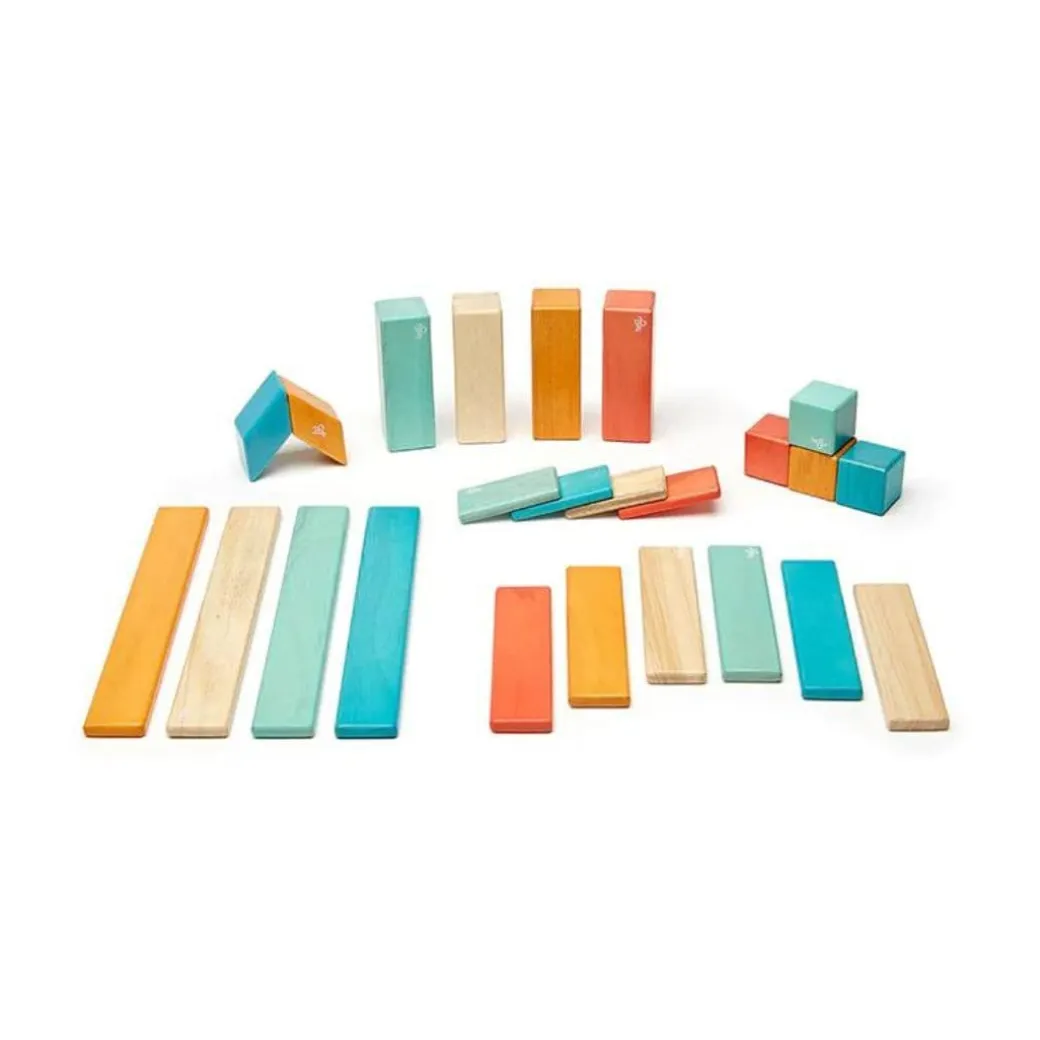Magnetic Wooden Blocks - 24 Piece Set Sunset