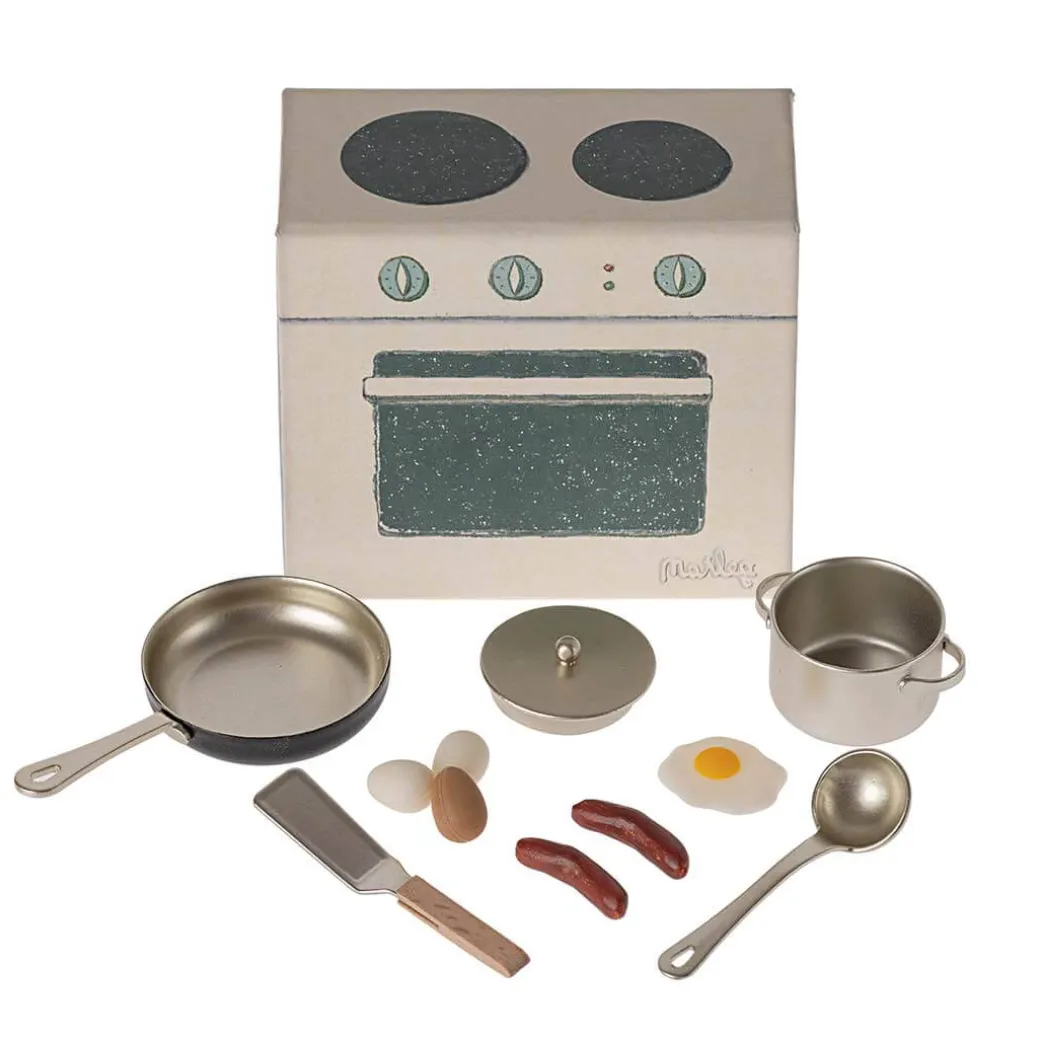 Miniature Dollhouse Stove and Cooking Set - 2024 Edition