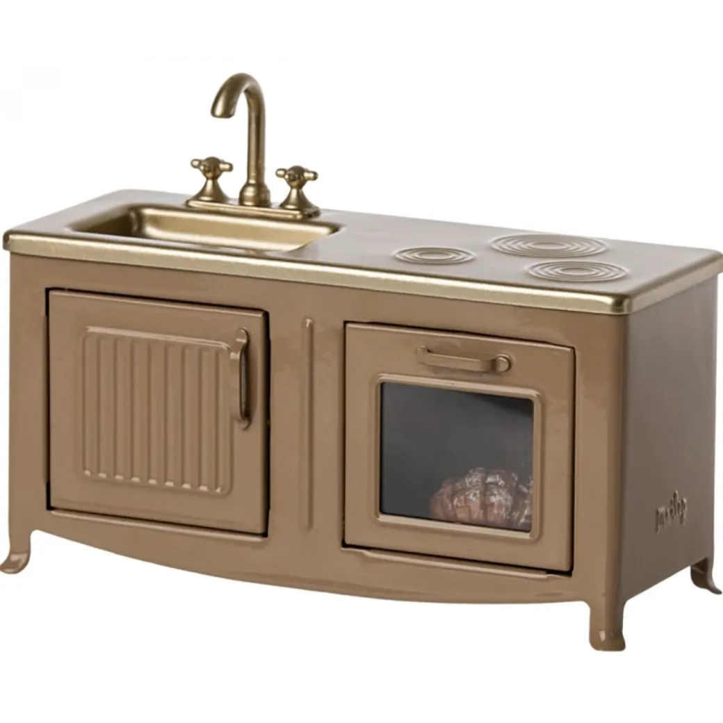 Miniature Kitchen for Mice - Light Brown
