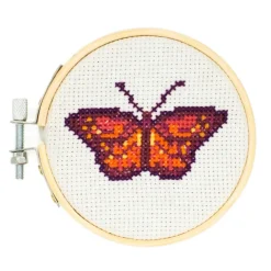 Mini Cross-Stitch Embroidery Butterfly Kit