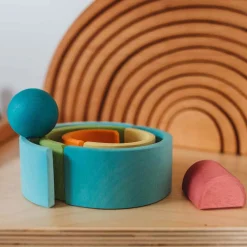 Mini Wooden Rainbow Stacker - Pastel