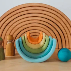 Mini Wooden Rainbow Stacker - Pastel