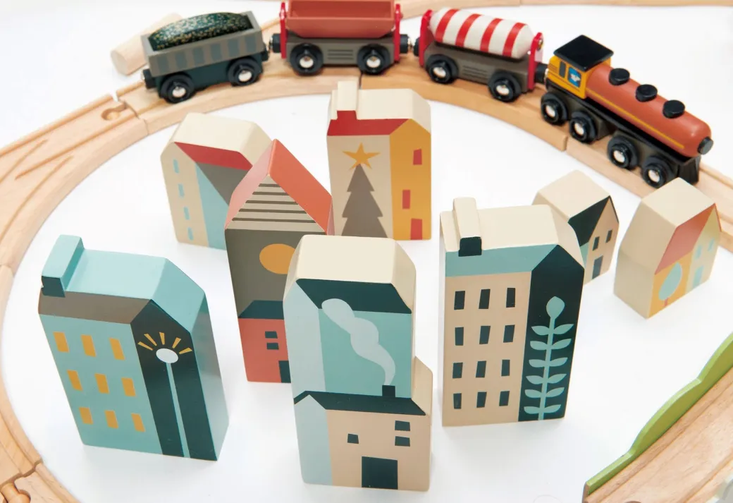 Mountain View Wooden Train Set