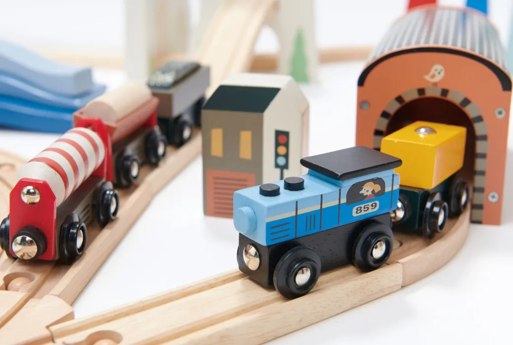Mountain View Wooden Train Set