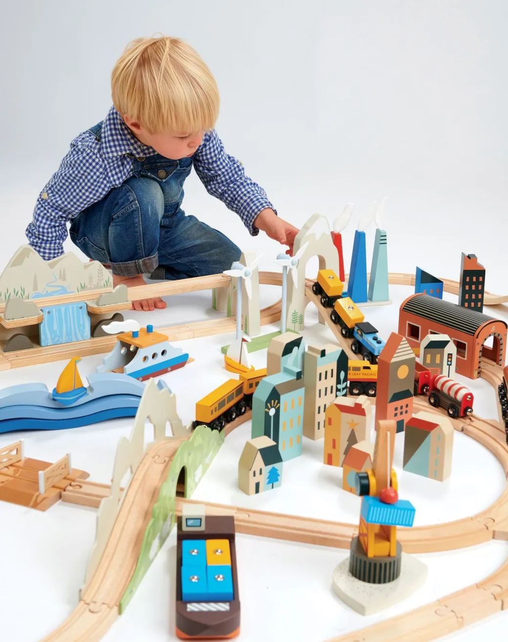 Mountain View Wooden Train Set