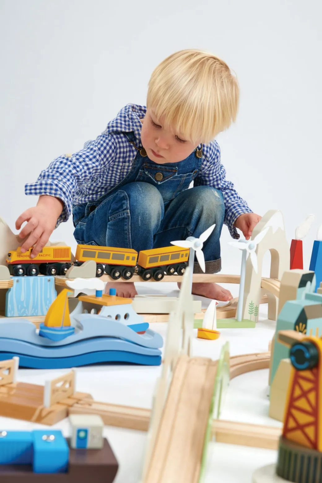 Mountain View Wooden Train Set
