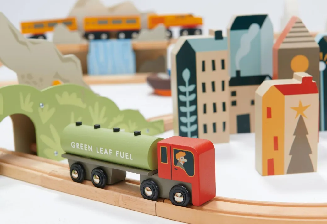 Mountain View Wooden Train Set