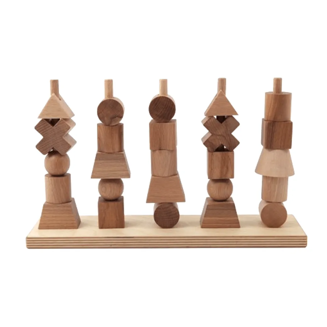 Natural Wooden Shapes Stacker
