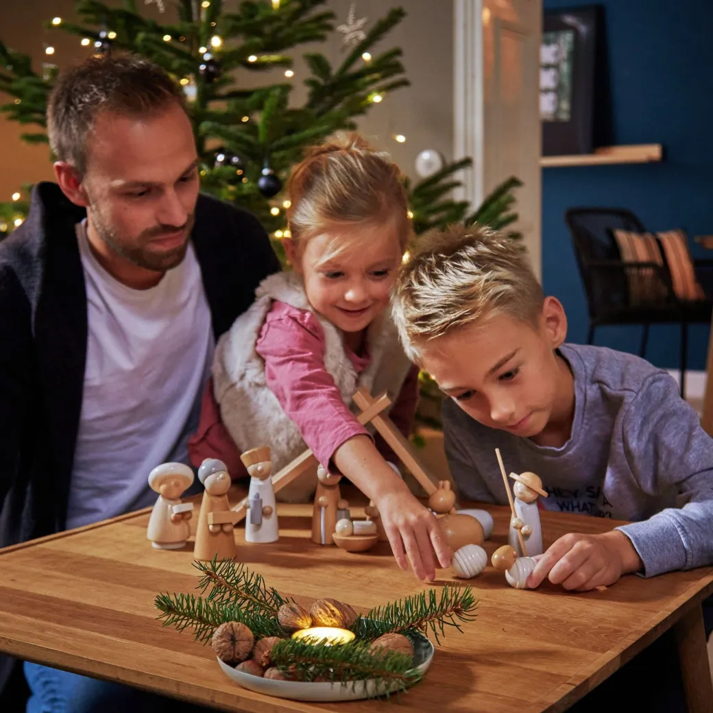 Natural Wood Nativity Set