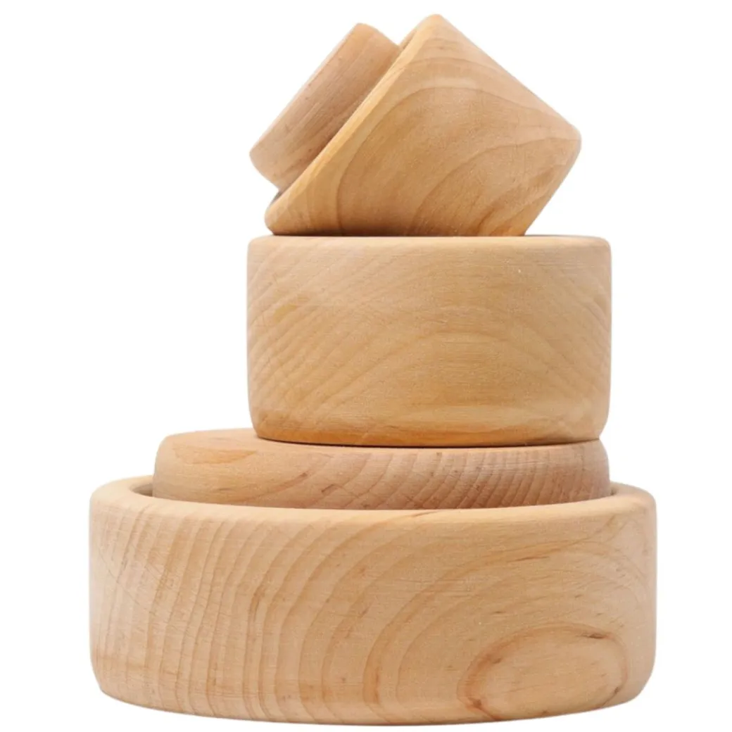Natural Wood Nesting Bowl Set