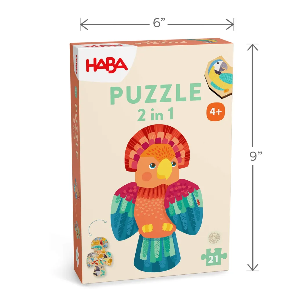 Parrot 2-in-1 Wooden Puzzle